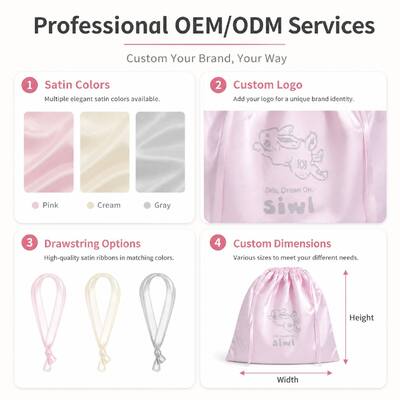 Custom Logo Printed Satin Drawstring Dust Bag For Underwear Cosmetic Pink Satin Drawstring Apparel Storage Pouch