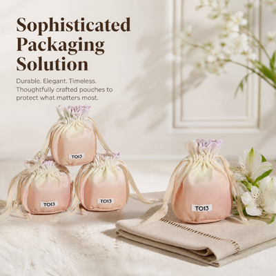 Round Bottom Polyester Candle Packing Bag With Fabric Label Custom Logo Printing Polyester Drawstring Gift Pouch