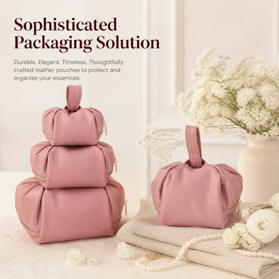 Waterproof Luxury Pu Leather Makeup Zipper Bag With Handle Custom Pu Leather Zipper Dust Handle Pouch For Cosmetic