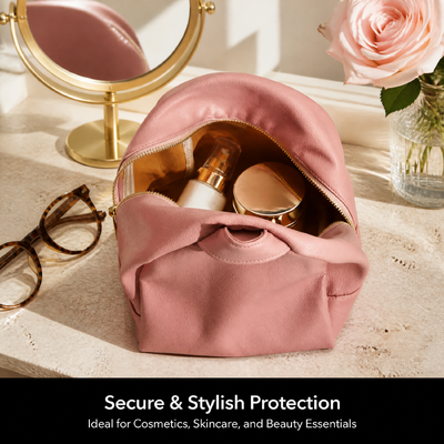 Waterproof Luxury Pu Leather Makeup Zipper Bag With Handle Custom Pu Leather Zipper Dust Handle Pouch For Cosmetic