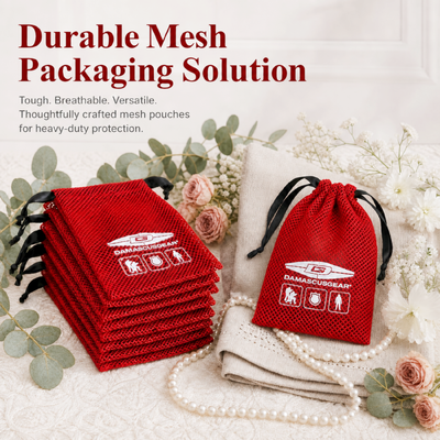 Custom Logo Printing Nylon Mesh Drawstring Dust Bag For Toiletries Red Nylon Candle Soap Storage Drawstring Pouch
