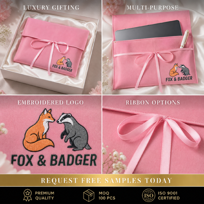Customized Cute Pattern Suede Envelope Gift Pouch With Bow Elegant Pink Suede Envelope Hair Bundles Underwear Storage Envelope Bag