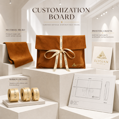 Luxury Brown Suede Apparel Packaging Envelope Pouch With Ribbon Custom Logo Printing Velvet Envelope Clothing Dust Pouch With Satin Lining