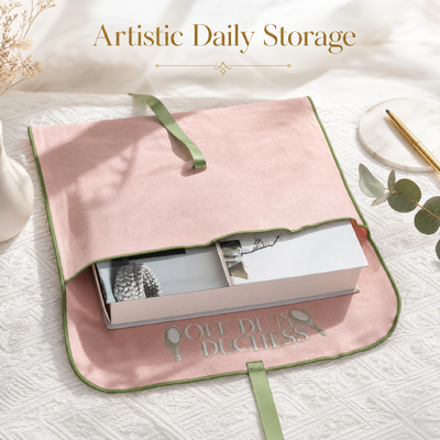 Recyclable Cotton Twill Envelope Clothing Dust Pouch With Bow Custom Embroidery Logo Pink Cotton Twill Envelope Book Packing Bag