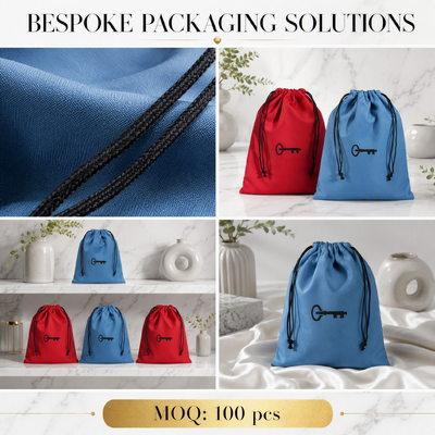 Custom Logo Printing Suede Underwear Handbag Drawstring Pouch Soft Velvet Drawstring Dust Bag For Cosmetic