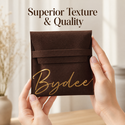 Custom Embossing Logo Microfiber Jewelry Envelope Packing Pouch Square Bottom Microfiber Envelope Bag With Button