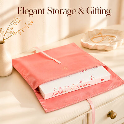 Premium Rose pink Satin Envelope Packing Bag for Wig Lingerie Scarf Custom logo Printing Satin Clothing Envelope Gift Pouch
