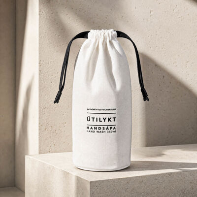 Eco-friendly Cotton Linen Packing Bag for Toiletries Custom Round Bottom Cotton Linen Drawstring Hand Wash Dust Pouch with logo