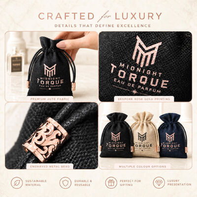 Wholesale Jute Perfume Packaging Drawstring Pouch with logo Organic Black Jute Comb Soap Drawstring Storage Bag