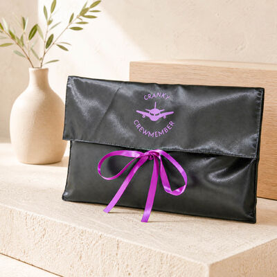 Custom Screen Printing Satin Envelope Pouch With Bow Glossy Black Satin Envelope Packing Bag For Apparel Accessories