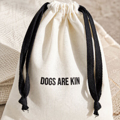 Custom Printed Cotton Linen Drawstring Pouch With Black Cord Reusable Gift Bag For Pet Products Event Packaging Wholesale OEM