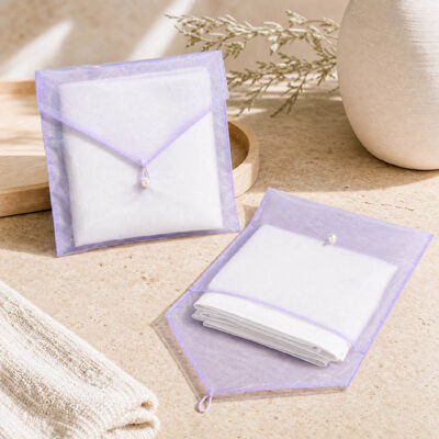 Luxury Organza Envelope Packaging Pouch With Pearl Button Customized Organza Wedding Favor Envelope Gift Bag