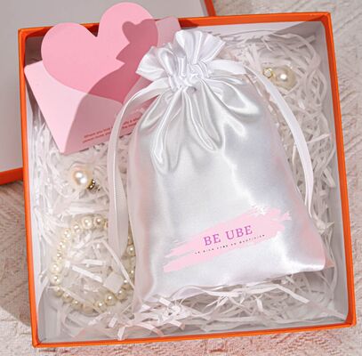 사용자 지정 로고 사틴 향수 머리 팩 포장 가방 고품질 사틴 드래그 스트링 포장 가방