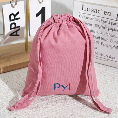 10x15cm Cotton Perfume Drawstring Storage Bag With Custom Logo Reusable Cotton Skincare Cosmetic Drawstring Pouch