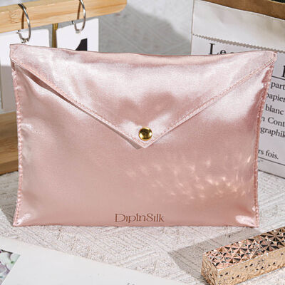 Custom Satin Cosmetic Skincare Perfume Packing Pouch Luxury Satin Envelope Gift Packaging Envelope Pouch