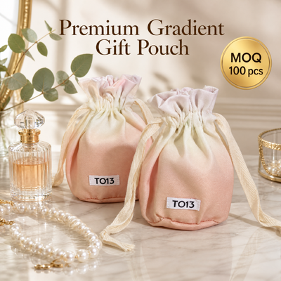 Round Bottom Polyester Candle Packing Bag With Fabric Label Custom Logo Printing Polyester Drawstring Gift Pouch