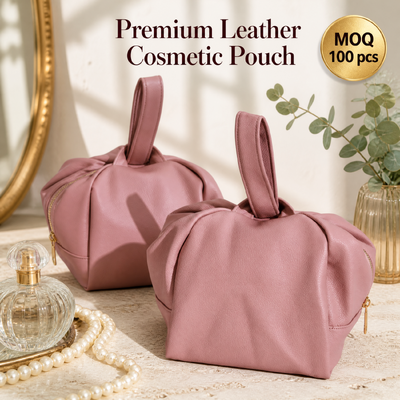 Waterproof Luxury Pu Leather Makeup Zipper Bag With Handle Custom Pu Leather Zipper Dust Handle Pouch For Cosmetic